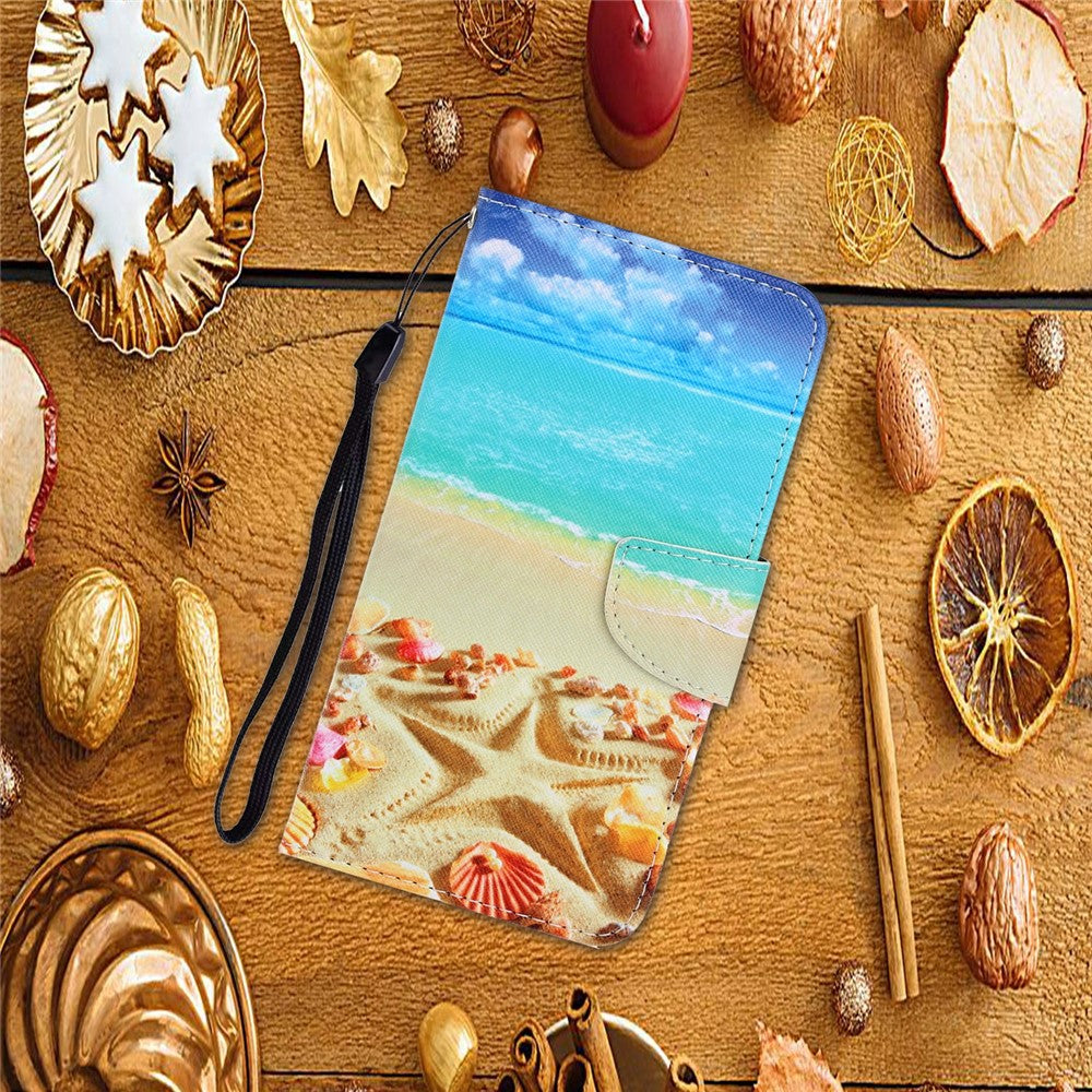 For Xiaomi Redmi Note 11 5G (China) (MediaTek)/Note 11T 5G/Note 11S 5G Pattern Printing Cross Texture PU Leather Wallet Case Magnetic Flip Stand Folio Cover with Strap