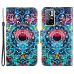 For Xiaomi Redmi Note 11 5G (China) (MediaTek)/Note 11T 5G/Note 11S 5G Pattern Printing Cross Texture PU Leather Wallet Case Magnetic Flip Stand Folio Cover with Strap
