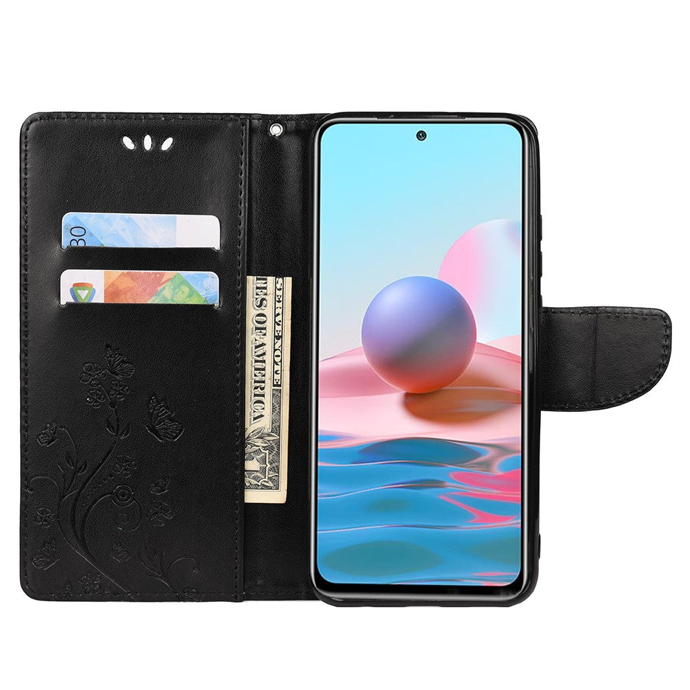 Imprinted Butterfly Flower Pattern PU Leather Magnetic Flip Cover Stand Feature Wallet Phone Case for Xiaomi Redmi Note 11 Pro 5G (China) (MediaTek)/Note 11 Pro+ 5G