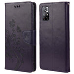 Xiaomi Redmi Note 11 5G (Kina) (MediaTek)/Note 11T 5G/Note 11S 5G Stativfodral med tryck, fjärilsblomma, fällbart läderfodral