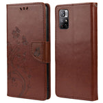 Xiaomi Redmi Note 11 5G (Kina) (MediaTek)/Note 11T 5G/Note 11S 5G Stativfodral med tryck, fjärilsblomma, fällbart läderfodral