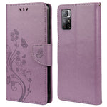 Xiaomi Redmi Note 11 5G (Kina) (MediaTek)/Note 11T 5G/Note 11S 5G Stativfodral med tryck, fjärilsblomma, fällbart läderfodral
