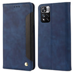 Skin-touch Feeling Stand Wallet Color Splicing Phone Case Leather Cover for Xiaomi Redmi Note 11 Pro 5G (China) (MediaTek)/Note 11 Pro+ 5G