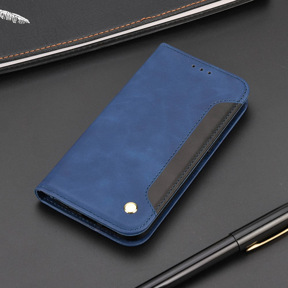 Skin-touch Feeling Stand Wallet Color Splicing Phone Case Leather Cover for Xiaomi Redmi Note 11 Pro 5G (China) (MediaTek)/Note 11 Pro+ 5G
