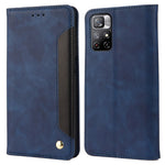 For Xiaomi Redmi Note 11 5G (China) (MediaTek)/Note 11T 5G/Note 11S 5G Color Splicing Full Protection Leather Stand Wallet Cover Phone Case