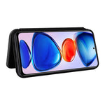 Korthållare, ringrem, kolfiberstruktur, reptåligt, fallsäkert, självabsorberande magnetisk stängning, läderfodral med stativ för Xiaomi Redmi Note 11 5G (Kina) (MediaTek)/Redmi Note 11T 5G/Redmi Note 11S 5G