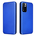 Korthållare, ringrem, kolfiberstruktur, reptåligt, fallsäkert, självabsorberande magnetisk stängning, läderfodral med stativ för Xiaomi Redmi Note 11 5G (Kina) (MediaTek)/Redmi Note 11T 5G/Redmi Note 11S 5G