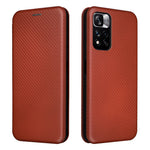Korthållare, ringrem, kolfiberstruktur, reptåligt, fallsäkert, självabsorberande magnetisk stängning, läderfodral med stativ för Xiaomi Redmi Note 11 5G (Kina) (MediaTek)/Redmi Note 11T 5G/Redmi Note 11S 5G