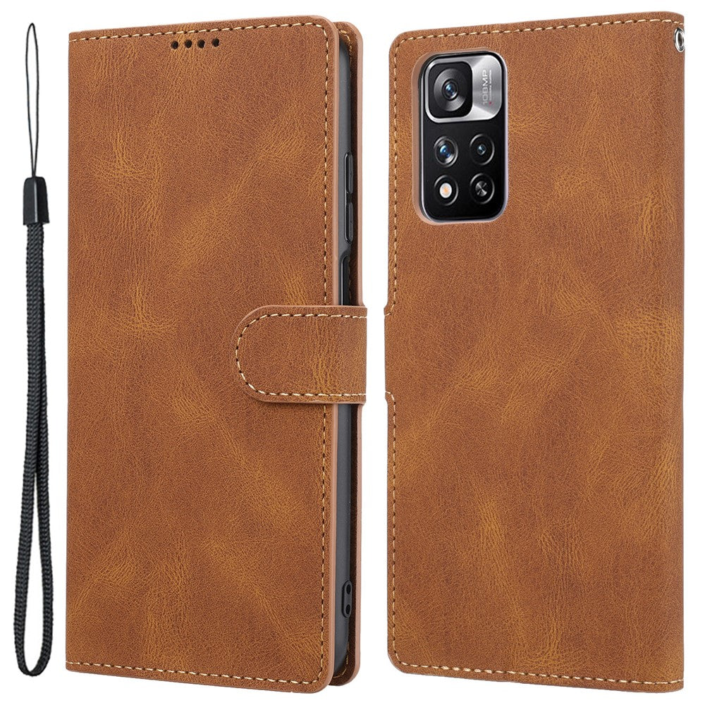 Magnetic Classic Style PU Leather Wallet Case Stand Anti-Scratch Full Protective Phone Cover with Strap for Xiaomi Redmi Note 11 Pro 5G (China) (MediaTek)/Note 11 Pro+ 5G