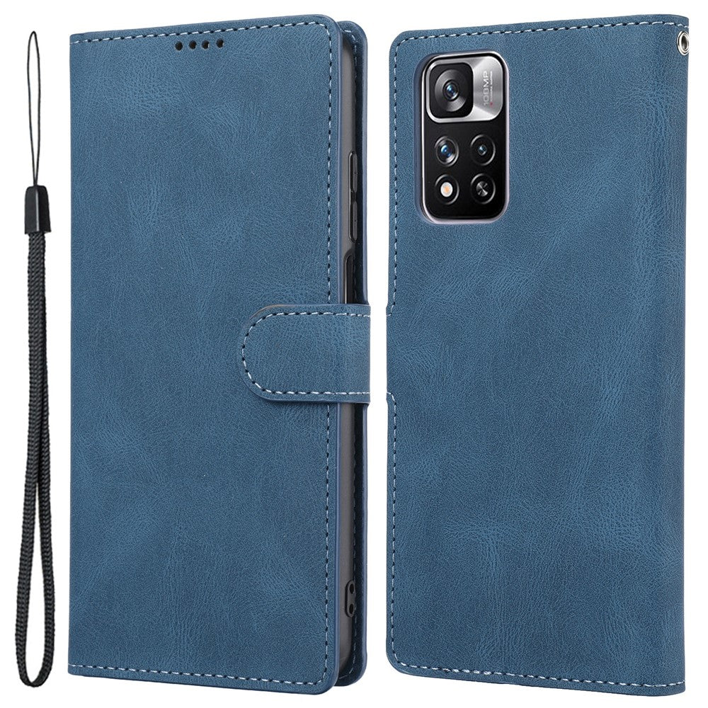 Magnetic Classic Style PU Leather Wallet Case Stand Anti-Scratch Full Protective Phone Cover with Strap for Xiaomi Redmi Note 11 Pro 5G (China) (MediaTek)/Note 11 Pro+ 5G
