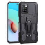 PC + TPU Phone Protective Case with Built-In Magnetic-Absorbed Metal Plate Back Clip Kickstand Design Hybrid Cover for Xiaomi Redmi Note 11 4G (MediaTek)/Redmi 10 4G (2021)/Redmi 10 2022 4G