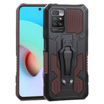 PC + TPU Phone Protective Case with Built-In Magnetic-Absorbed Metal Plate Back Clip Kickstand Design Hybrid Cover for Xiaomi Redmi Note 11 4G (MediaTek)/Redmi 10 4G (2021)/Redmi 10 2022 4G