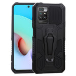 PC + TPU Phone Protective Case with Built-In Magnetic-Absorbed Metal Plate Back Clip Kickstand Design Hybrid Cover for Xiaomi Redmi Note 11 4G (MediaTek)/Redmi 10 4G (2021)/Redmi 10 2022 4G