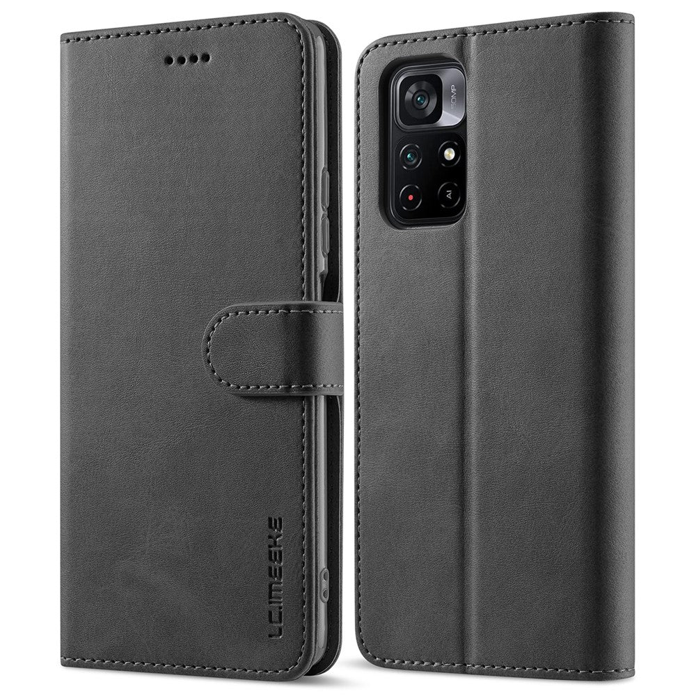 LC.IMEEKE PU Leather Foldable Stand Phone Case Flip Cover with Wallet Design for Xiaomi Redmi Note 11 5G (China) (MediaTek)/Redmi Note 11T 5G/Redmi Note 11S 5G
