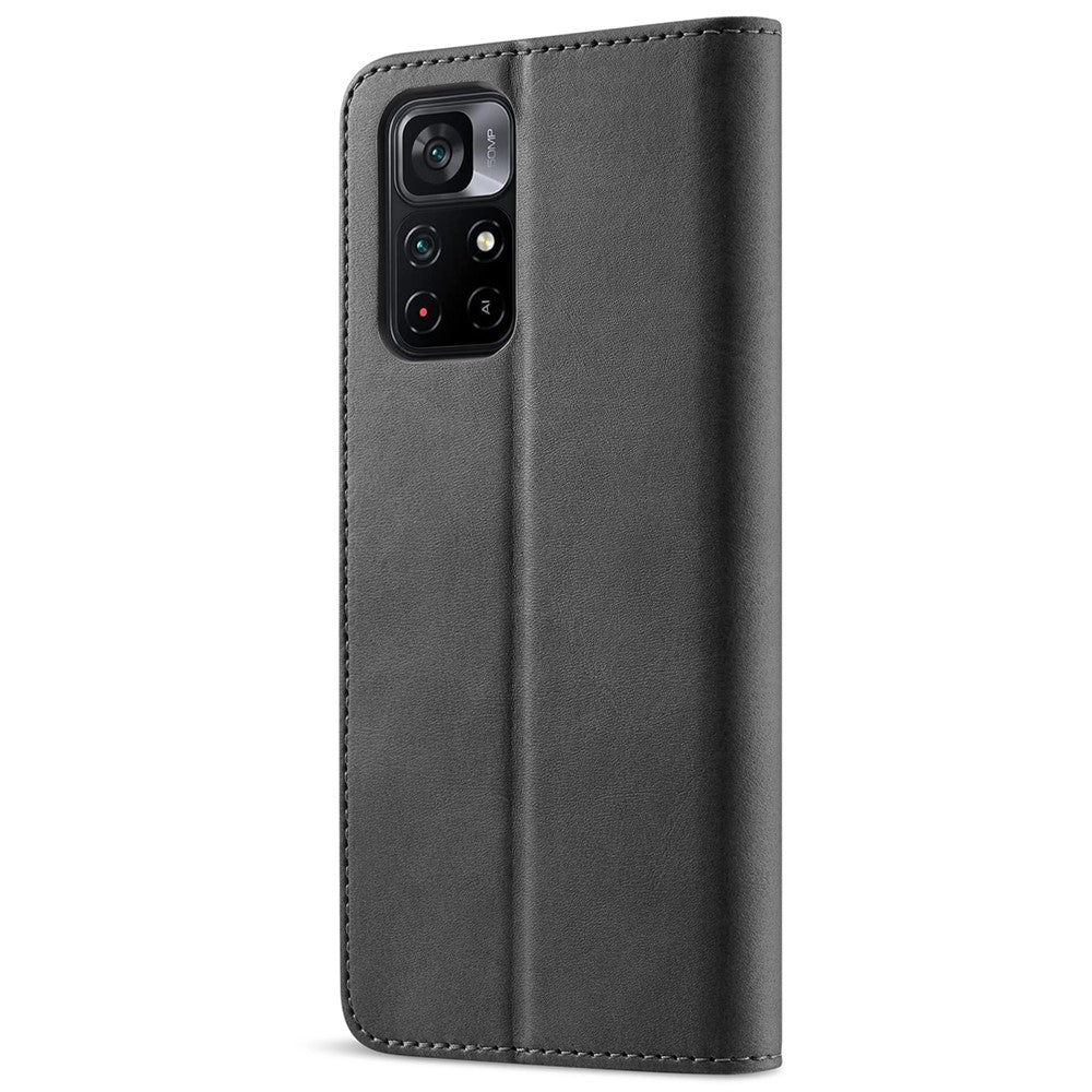 LC.IMEEKE PU Leather Foldable Stand Phone Case Flip Cover with Wallet Design for Xiaomi Redmi Note 11 5G (China) (MediaTek)/Redmi Note 11T 5G/Redmi Note 11S 5G