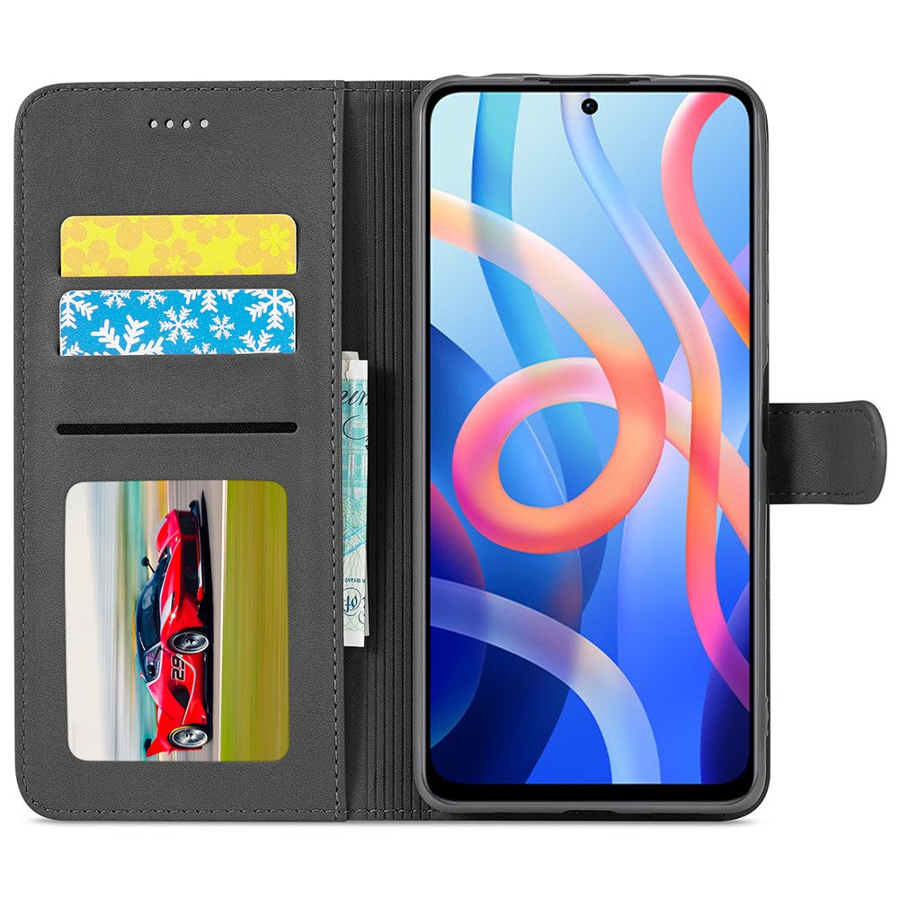 LC.IMEEKE PU Leather Foldable Stand Phone Case Flip Cover with Wallet Design for Xiaomi Redmi Note 11 5G (China) (MediaTek)/Redmi Note 11T 5G/Redmi Note 11S 5G