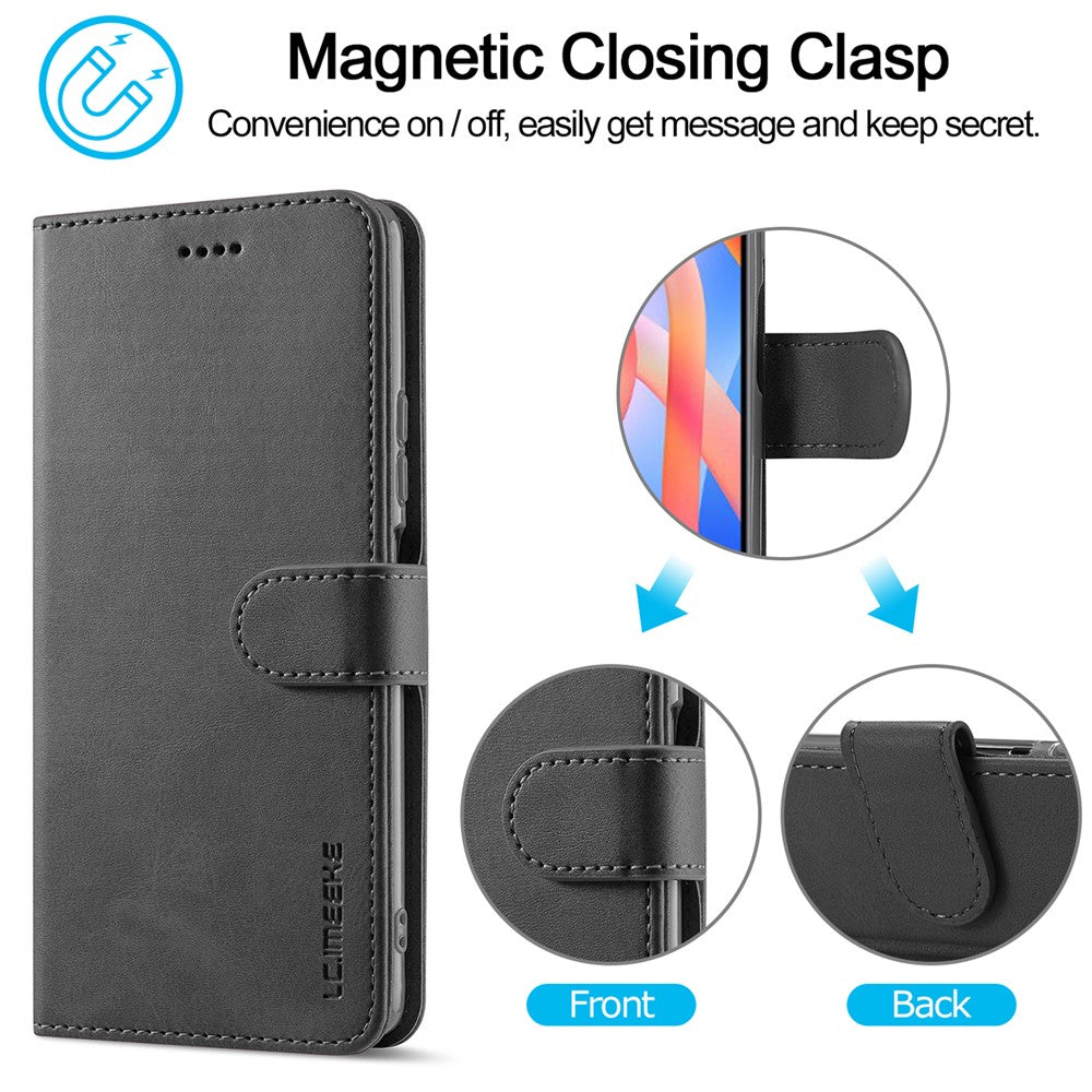LC.IMEEKE PU Leather Foldable Stand Phone Case Flip Cover with Wallet Design for Xiaomi Redmi Note 11 5G (China) (MediaTek)/Redmi Note 11T 5G/Redmi Note 11S 5G