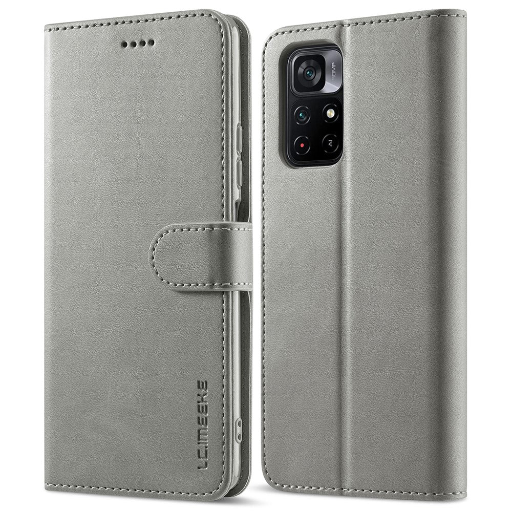 LC.IMEEKE PU Leather Foldable Stand Phone Case Flip Cover with Wallet Design for Xiaomi Redmi Note 11 5G (China) (MediaTek)/Redmi Note 11T 5G/Redmi Note 11S 5G