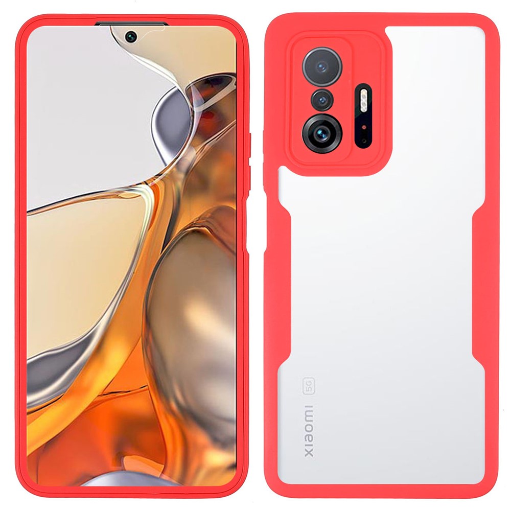 Kameralinsskydd Akryl + TPU Heltäckande Hybrid Mobilskal med PET-skärmfilm för Xiaomi 11T/11T Pro