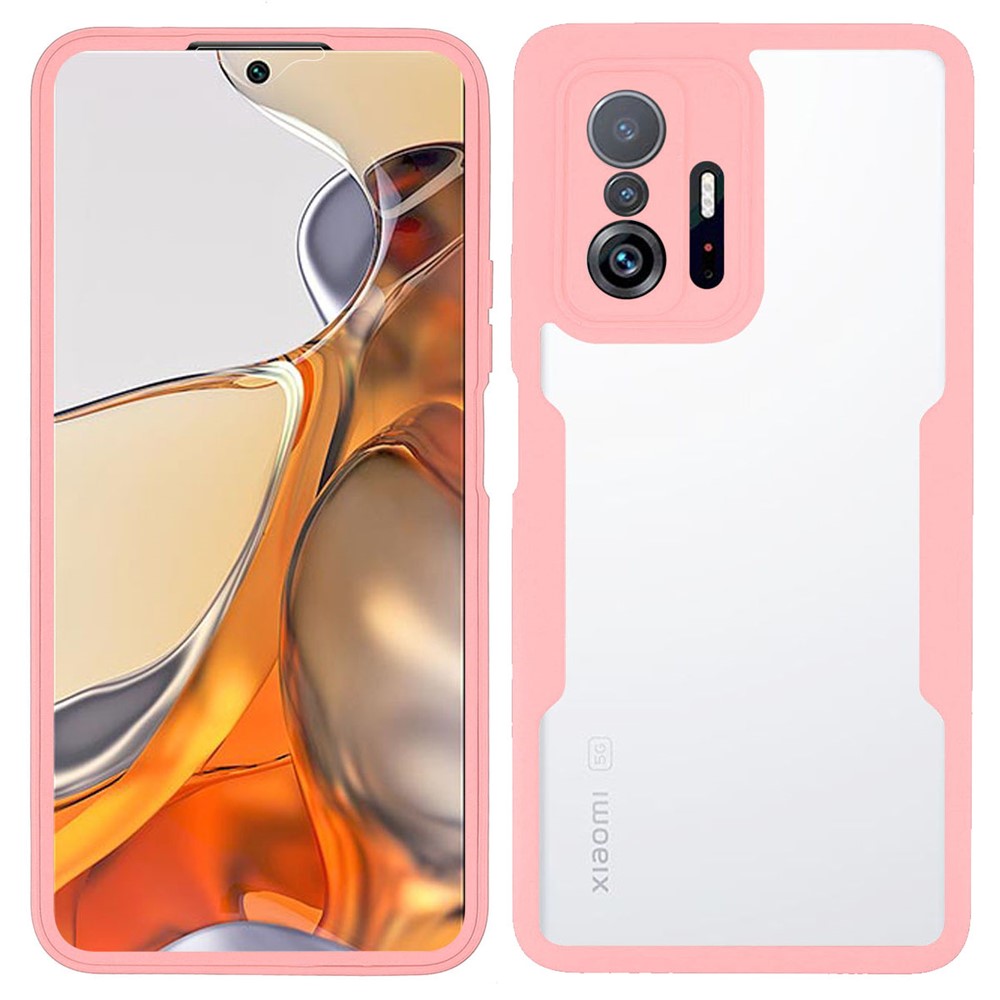Kameralinsskydd Akryl + TPU Heltäckande Hybrid Mobilskal med PET-skärmfilm för Xiaomi 11T/11T Pro