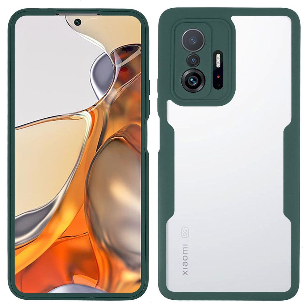 Kameralinsskydd Akryl + TPU Heltäckande Hybrid Mobilskal med PET-skärmfilm för Xiaomi 11T/11T Pro