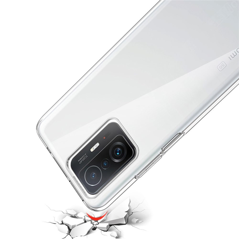 Transparent Soft TPU Protective Phone Case with Tempered Glass Screen Protector for Xiaomi 11T/11T Pro