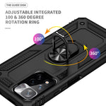 Drop-proof Anti-scratch Hard PC Soft TPU Mobile Phone Case with Ring Kickstand for Xiaomi Redmi Note 11 Pro 5G (China) (MediaTek)/Note 11 Pro+ 5G