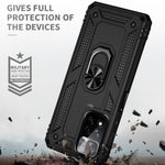 Drop-proof Anti-scratch Hard PC Soft TPU Mobile Phone Case with Ring Kickstand for Xiaomi Redmi Note 11 Pro 5G (China) (MediaTek)/Note 11 Pro+ 5G