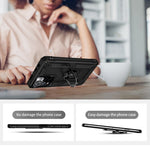 Drop-proof Anti-scratch Hard PC Soft TPU Mobile Phone Case with Ring Kickstand for Xiaomi Redmi Note 11 Pro 5G (China) (MediaTek)/Note 11 Pro+ 5G