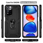Drop-proof Anti-scratch Hard PC Soft TPU Mobile Phone Case with Ring Kickstand for Xiaomi Redmi Note 11 Pro 5G (China) (MediaTek)/Note 11 Pro+ 5G