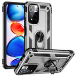 Drop-proof Anti-scratch Hard PC Soft TPU Mobile Phone Case with Ring Kickstand for Xiaomi Redmi Note 11 Pro 5G (China) (MediaTek)/Note 11 Pro+ 5G