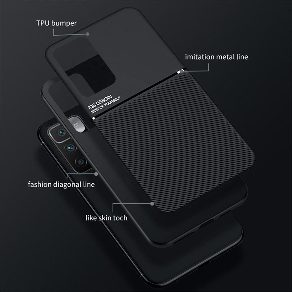 Stötsäkert mobilfodral TPU-mobilskal PU-läder stötsäkert mobilfodral med inbyggd magnetisk metallplåt för Xiaomi Redmi Note 11 4G (MediaTek)/Redmi 10 4G (2021)/Redmi 10 2022 4G