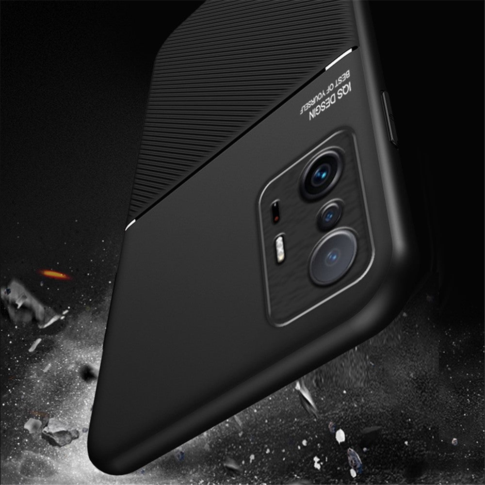 Tekstureret mobilcover i TPU + PU-læder, stødsikkert mobilcover med indbygget magnetisk metalplade til Xiaomi 11T Pro / Xiaomi 11T