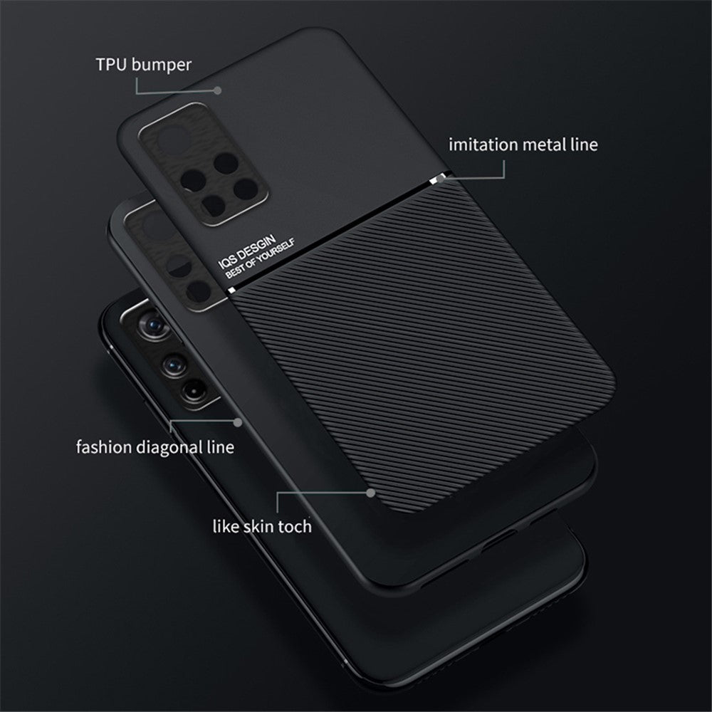 Anti-fingeravtrycksskyddande dammtätt mobilmobilskal TPU + PU-läder stötsäkert mobilskal med inbyggd magnetisk metallplåt för Xiaomi Redmi Note 11 5G (Kina) (MediaTek)/Redmi Note 11T 5G/Note 11S 5G