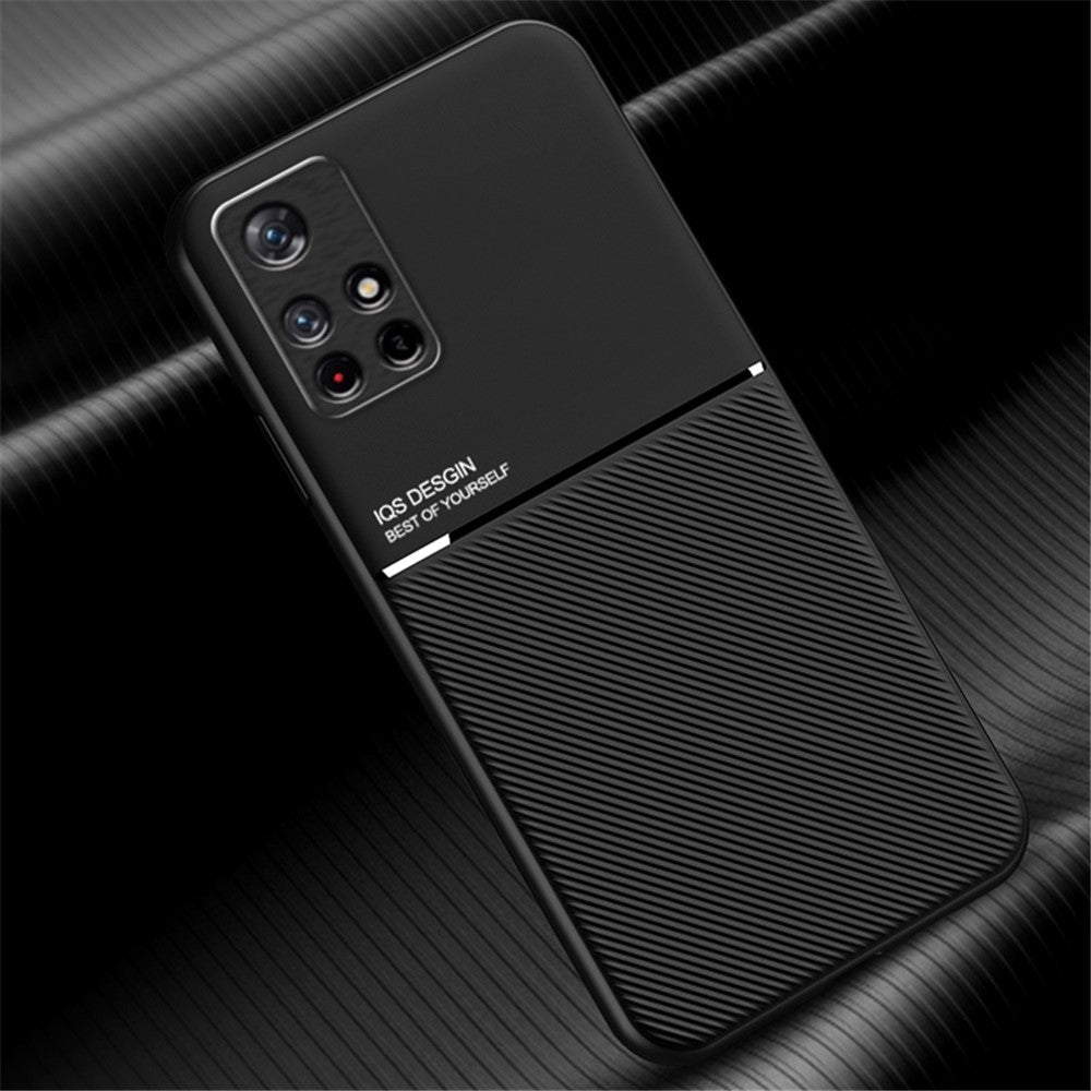 Anti-fingeravtrycksskyddande dammtätt mobilmobilskal TPU + PU-läder stötsäkert mobilskal med inbyggd magnetisk metallplåt för Xiaomi Redmi Note 11 5G (Kina) (MediaTek)/Redmi Note 11T 5G/Note 11S 5G