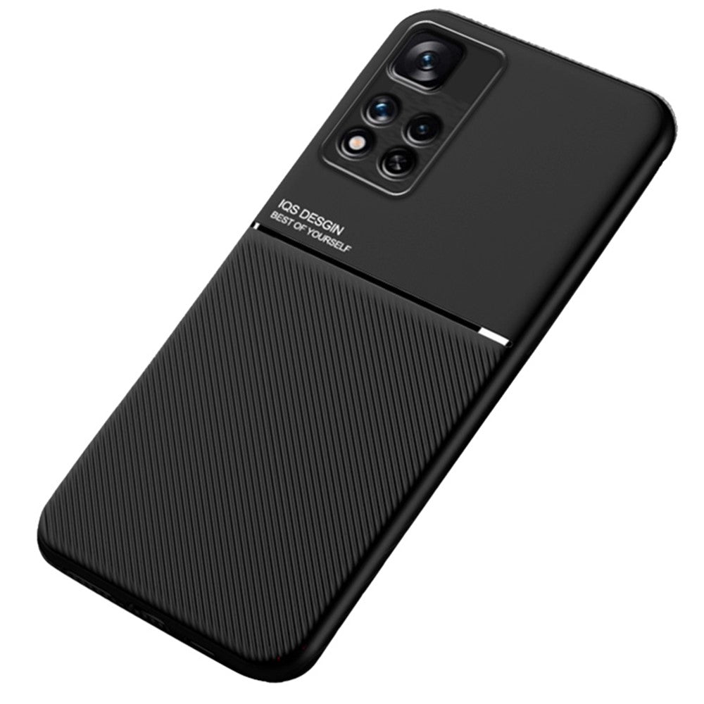 Mobile Phone Case TPU + PU Leather Shockproof Phone Cover with Built-in Magnetic Metal Sheet for Xiaomi Redmi Note 11 Pro+ 5G/Note 11 Pro 5G (China) (MediaTek)