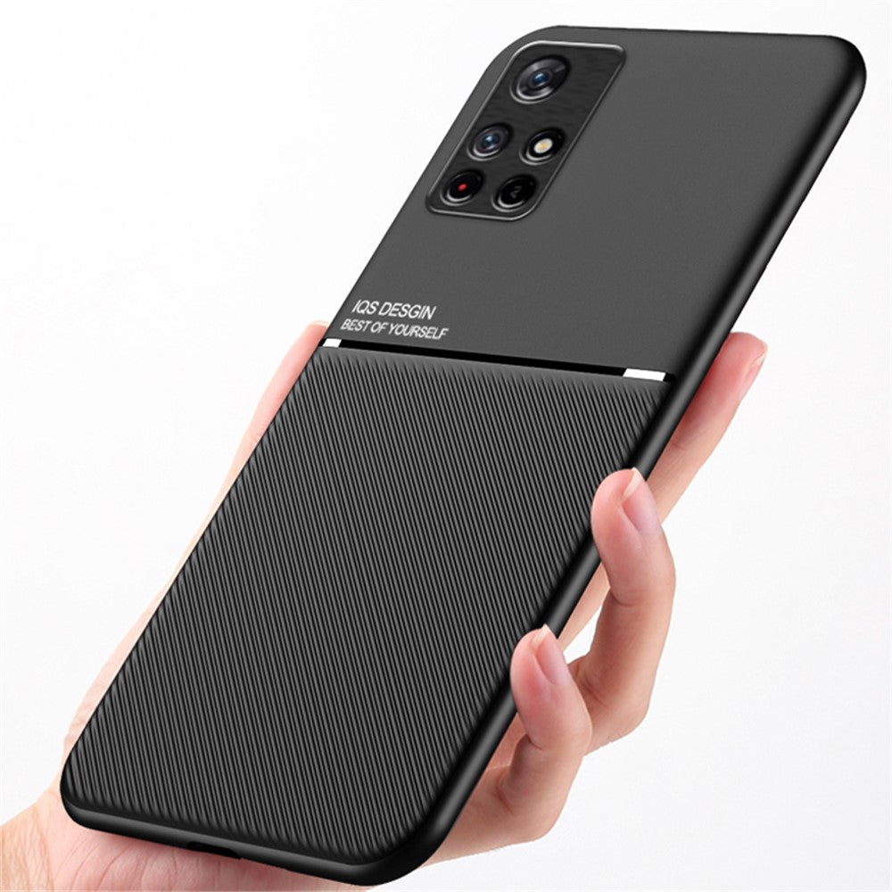 Mobile Phone Case TPU + PU Leather Shockproof Phone Cover with Built-in Magnetic Metal Sheet for Xiaomi Redmi Note 11 Pro+ 5G/Note 11 Pro 5G (China) (MediaTek)