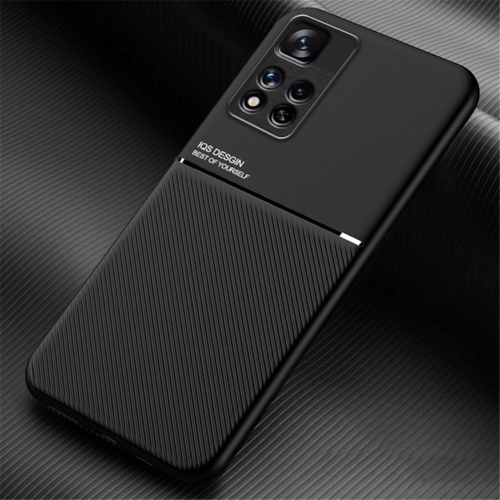 Mobile Phone Case TPU + PU Leather Shockproof Phone Cover with Built-in Magnetic Metal Sheet for Xiaomi Redmi Note 11 Pro+ 5G/Note 11 Pro 5G (China) (MediaTek)