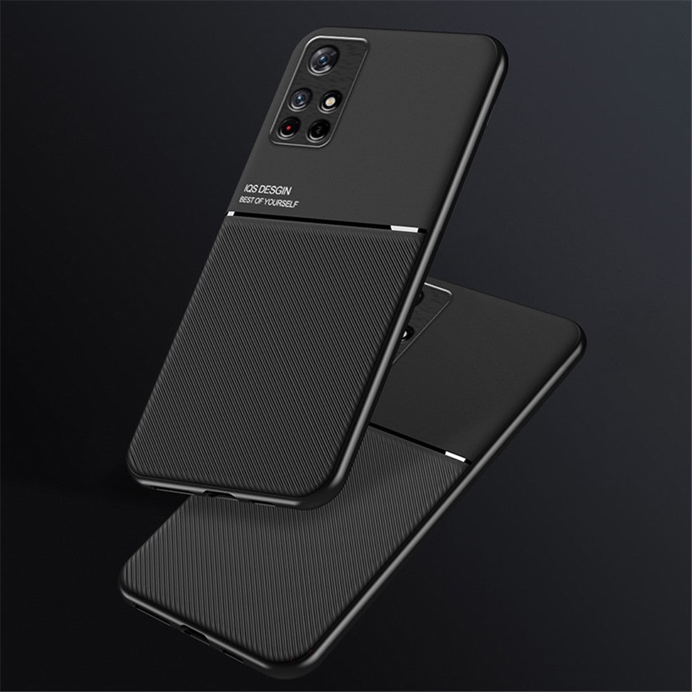 Mobile Phone Case TPU + PU Leather Shockproof Phone Cover with Built-in Magnetic Metal Sheet for Xiaomi Redmi Note 11 Pro+ 5G/Note 11 Pro 5G (China) (MediaTek)