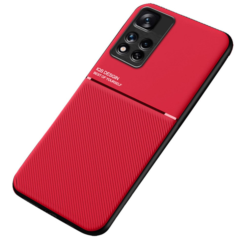 Mobile Phone Case TPU + PU Leather Shockproof Phone Cover with Built-in Magnetic Metal Sheet for Xiaomi Redmi Note 11 Pro+ 5G/Note 11 Pro 5G (China) (MediaTek)