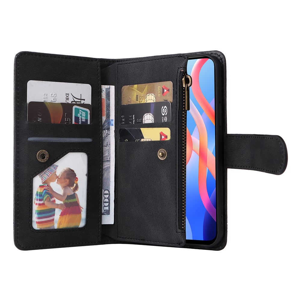 For Xiaomi Redmi Note 11 5G (China) (MediaTek) / Note 11T 5G / Note 11S 5G  Zipper Wallet Case PU Leather Flip Stand Stripes Imprinted Phone Cover