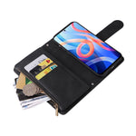For Xiaomi Redmi Note 11 5G (China) (MediaTek) / Note 11T 5G / Note 11S 5G  Zipper Wallet Case PU Leather Flip Stand Stripes Imprinted Phone Cover