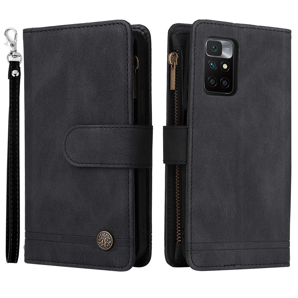 For Xiaomi Redmi Note 11 4G (MediaTek) / Redmi 10 4G (2021) / Redmi 10 2022 4G / 10 Prime PU Leather Phone Case Wallet Stand Protective Cover