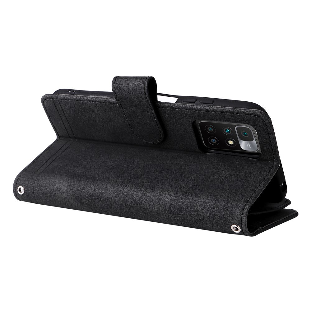 For Xiaomi Redmi Note 11 4G (MediaTek) / Redmi 10 4G (2021) / Redmi 10 2022 4G / 10 Prime PU Leather Phone Case Wallet Stand Protective Cover