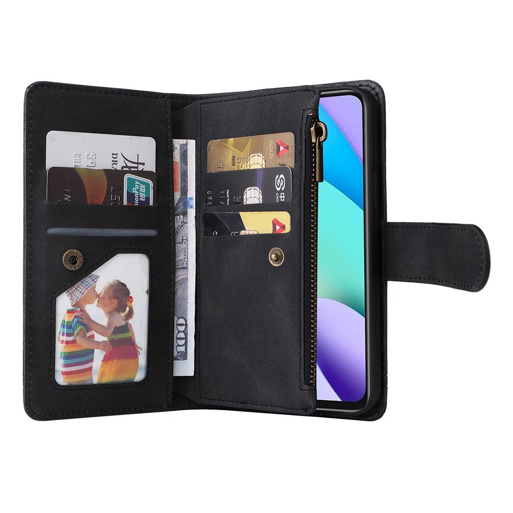 For Xiaomi Redmi Note 11 4G (MediaTek) / Redmi 10 4G (2021) / Redmi 10 2022 4G / 10 Prime PU Leather Phone Case Wallet Stand Protective Cover