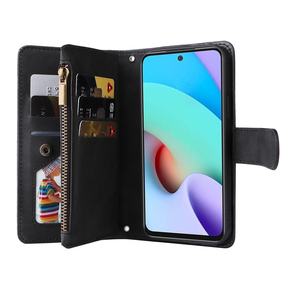 For Xiaomi Redmi Note 11 4G (MediaTek) / Redmi 10 4G (2021) / Redmi 10 2022 4G / 10 Prime PU Leather Phone Case Wallet Stand Protective Cover
