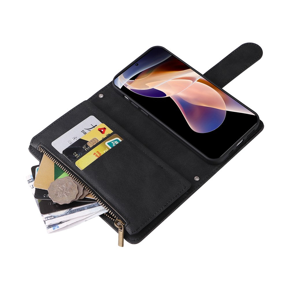 For Xiaomi Redmi Note 11 Pro 5G (China) (MediaTek) / Note 11 Pro+ 5G Zipper Pocket Wallet Case PU Leather Stand Phone Cover