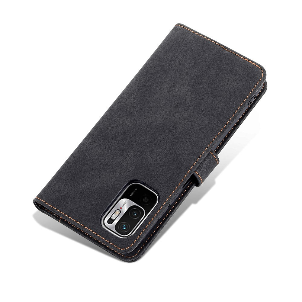 AZNS Leather Case Scratch-resistant Wallet Stand Phone Cover for Xiaomi Poco M3 Pro 4G/5G/Redmi Note 10 5G/Redmi Note 10T 5G