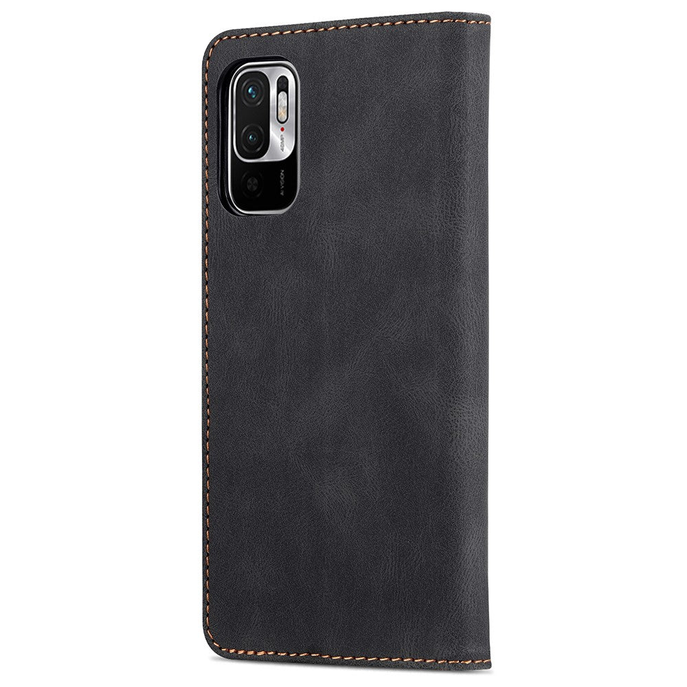 AZNS Leather Case Scratch-resistant Wallet Stand Phone Cover for Xiaomi Poco M3 Pro 4G/5G/Redmi Note 10 5G/Redmi Note 10T 5G