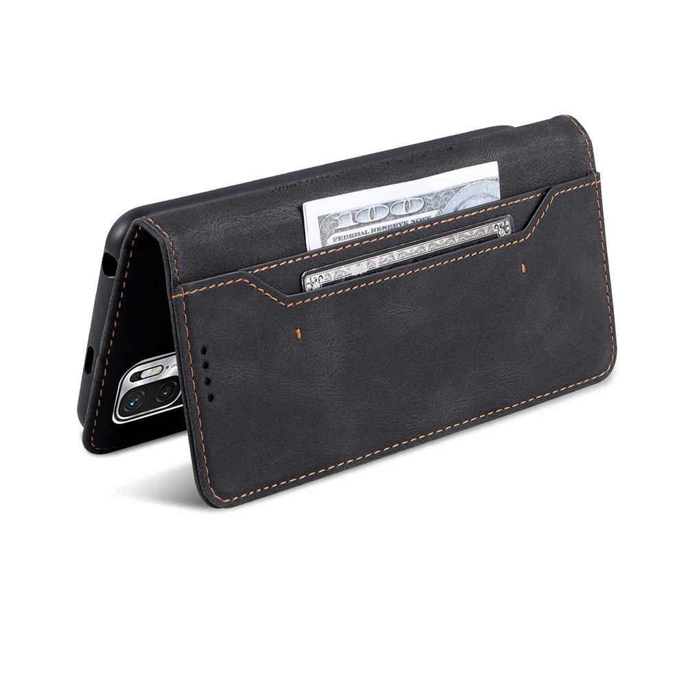 AZNS Leather Case Scratch-resistant Wallet Stand Phone Cover for Xiaomi Poco M3 Pro 4G/5G/Redmi Note 10 5G/Redmi Note 10T 5G